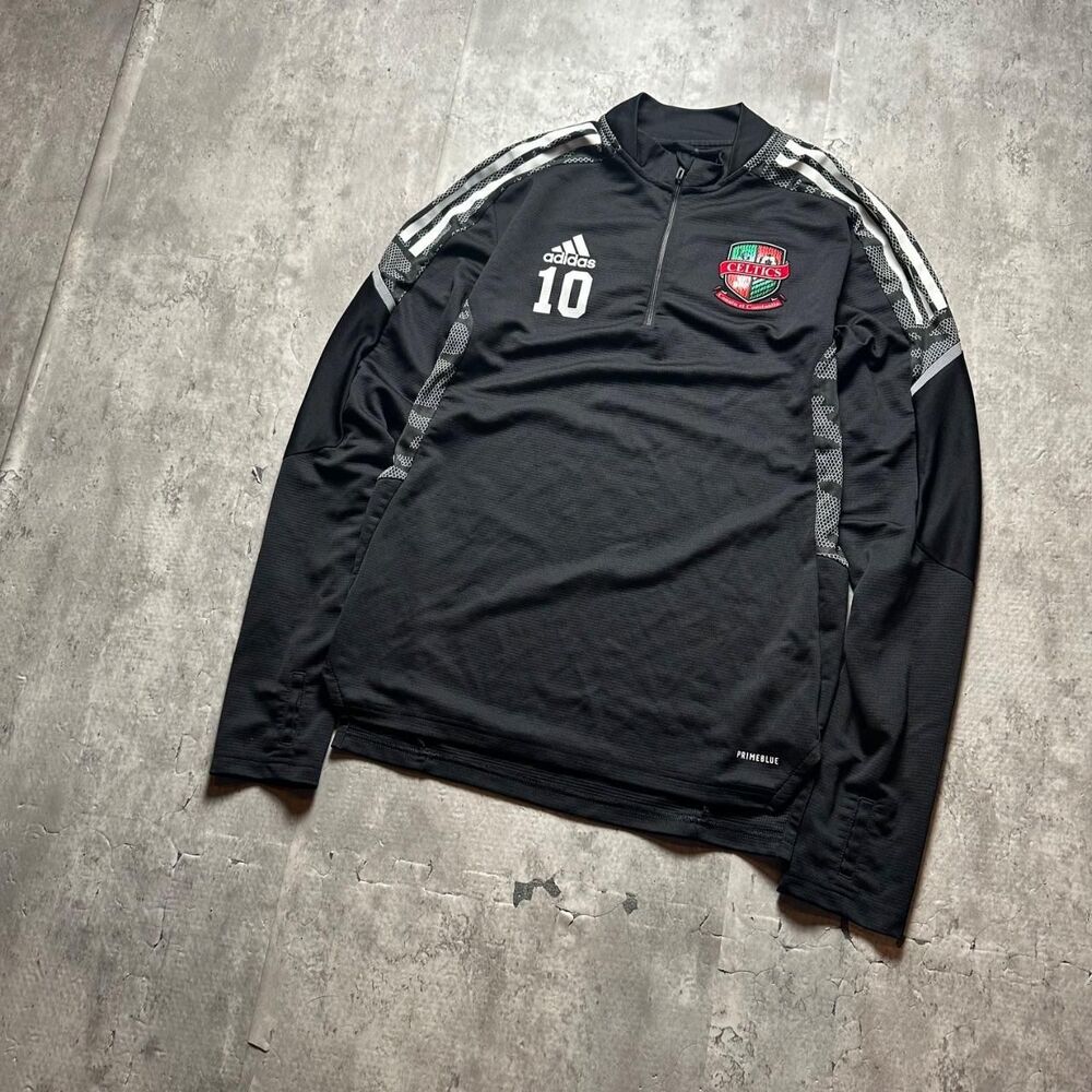 Adidas Men's Black and Grey Sweatshirt
